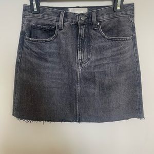 Everlane black denim mini raw cut hem